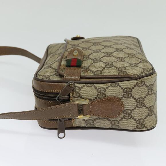 GUCCI GG Supreme Web Sherry Line Bag Pvc Beige Gold 904 02 049 - Picture 4 of 16